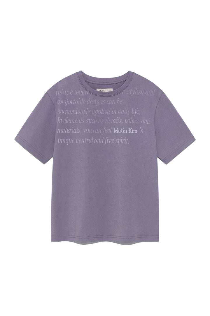 Matin Kim Logo Point Lettering Graphic Top — Purple