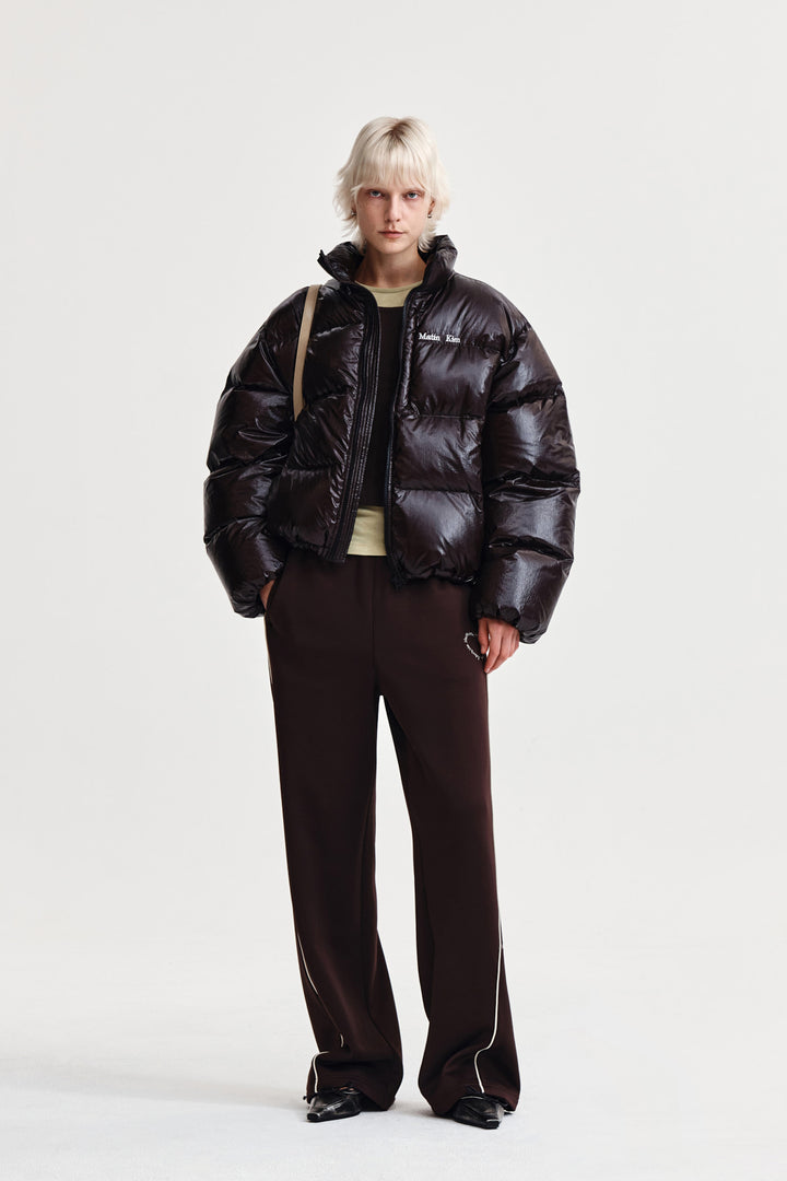 Matin Kim Small Logo Volume Down Jumper — Brown