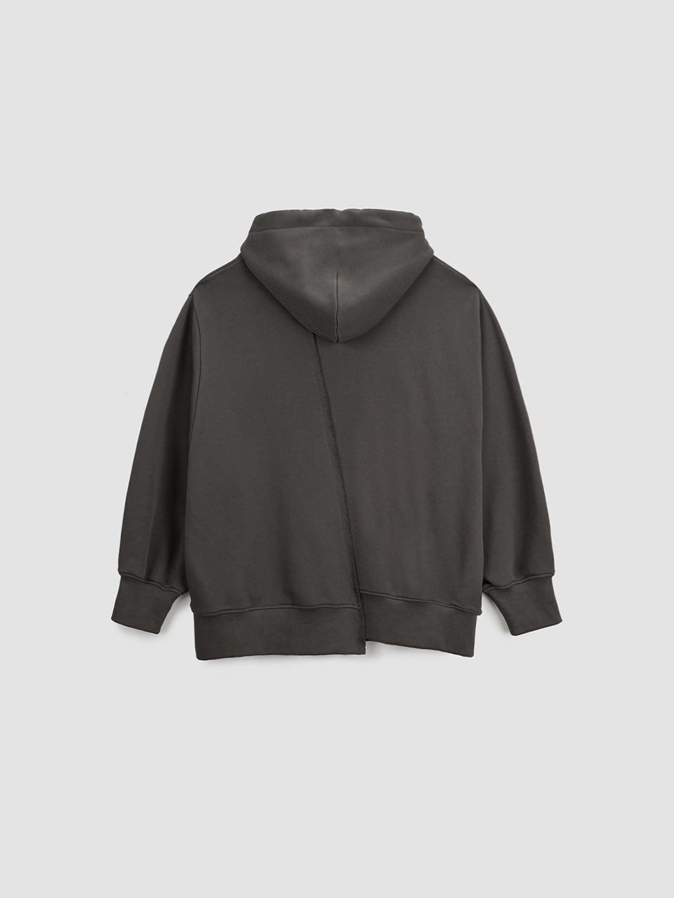 KIMMATIN Blurred Logo Raw Cut Oversize Hoody — Charcoal