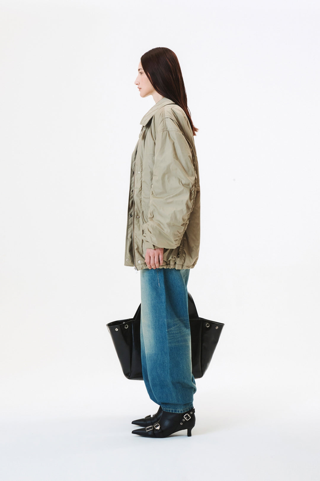 KIMMATIN Padded Nylon Work Jumper in Light — Khaki