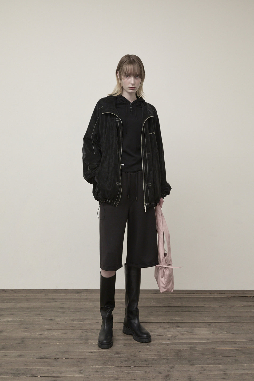 Matin Kim Stitch Point High Neck Jumper — Black