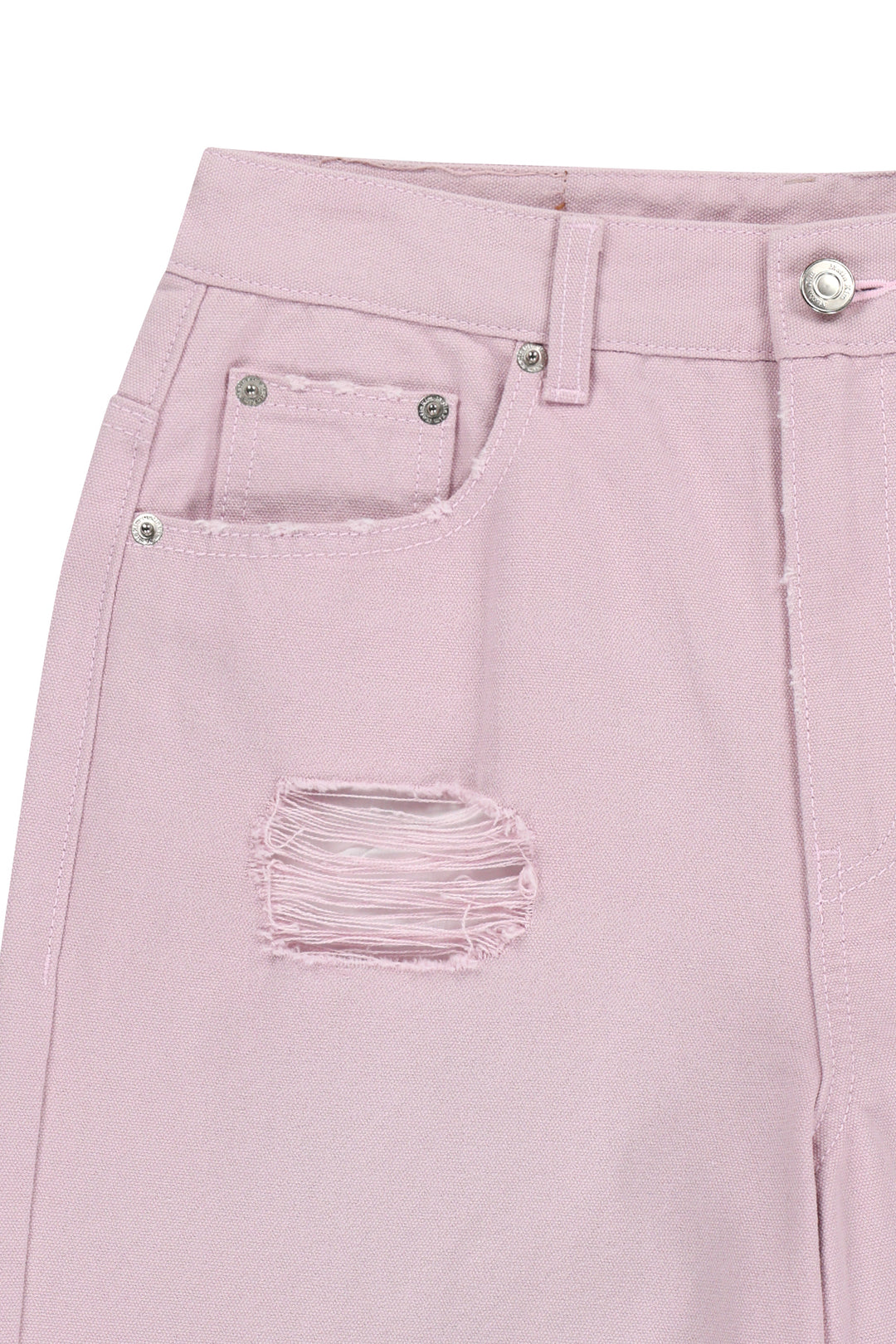 Matin Kim Destroyed Color Dyeing Denim — Pink