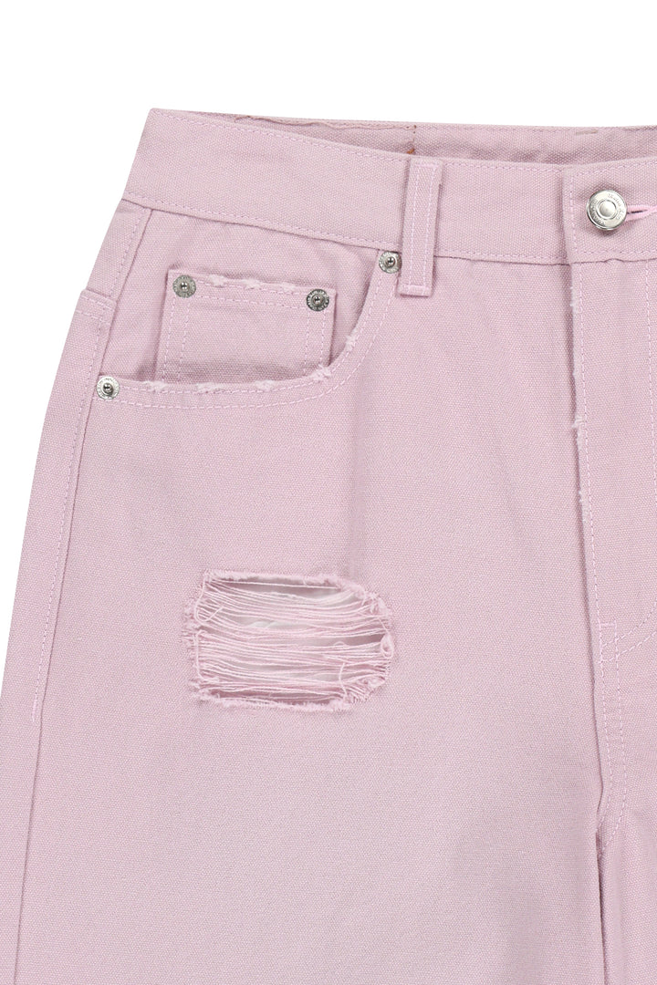 Matin Kim Destroyed Color Dyeing Denim — Pink