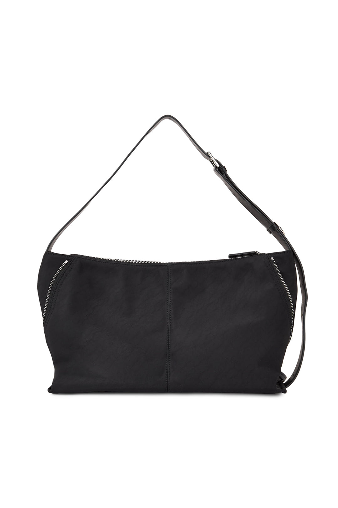 Matin Kim Side Zipper Fabric Shoulder Bag — Black