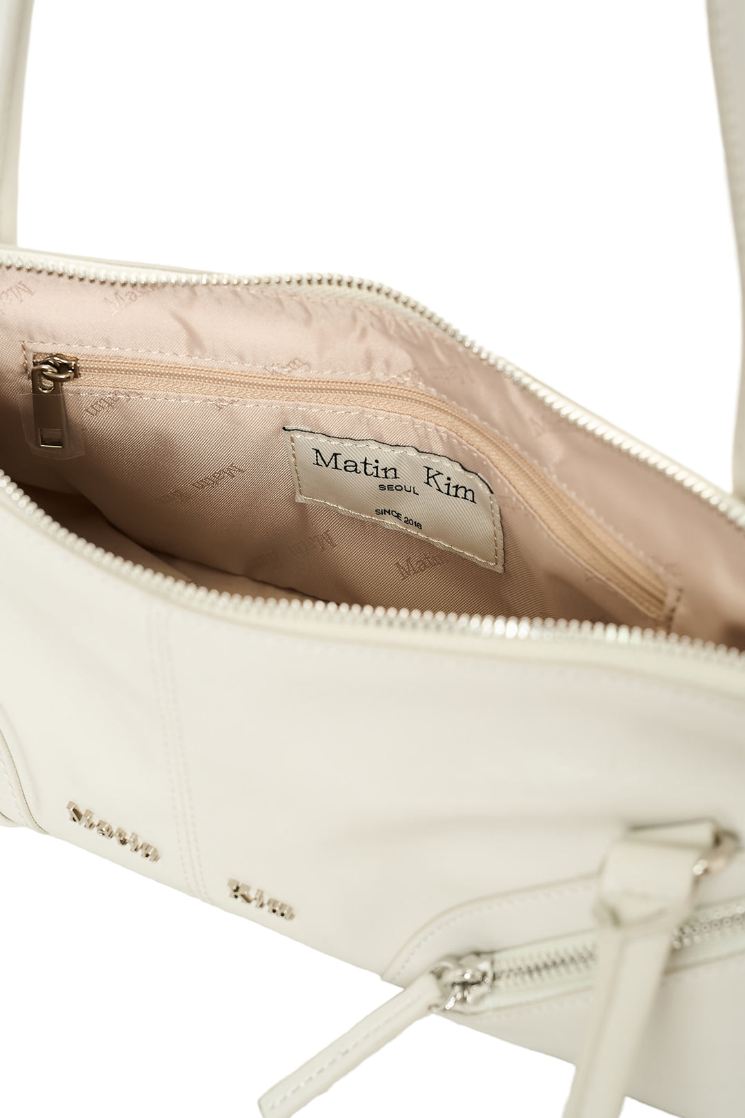 Matin Kim Curve Zip Baguette Bag — Light Grey