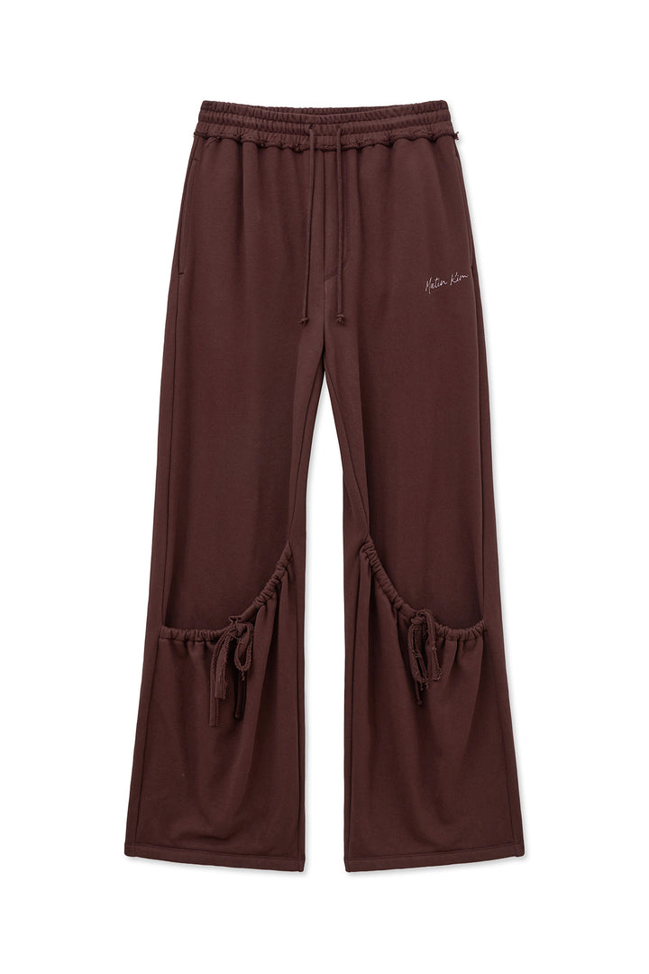 Matin Kim Drawstring Point Sweatpants — Burgundy