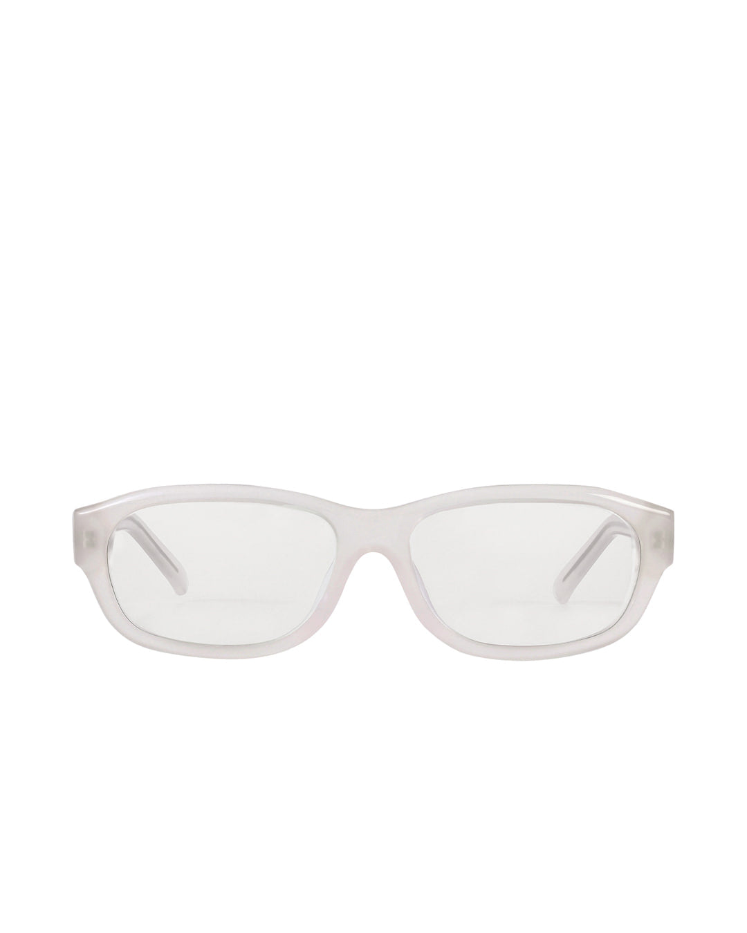 Stand Oil Curved Glow Semi-Goggle Sunglasses — Cream