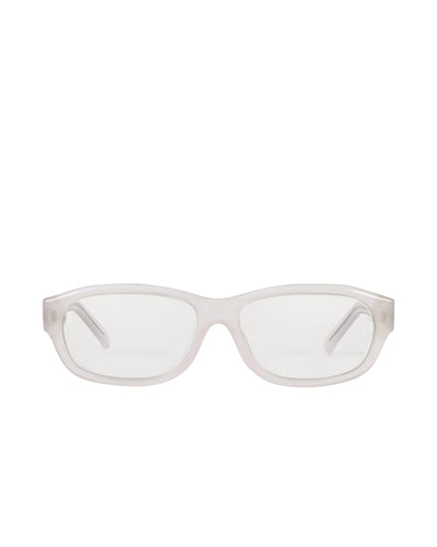 Stand Oil Curved Glow Semi-Goggle Sunglasses — Cream