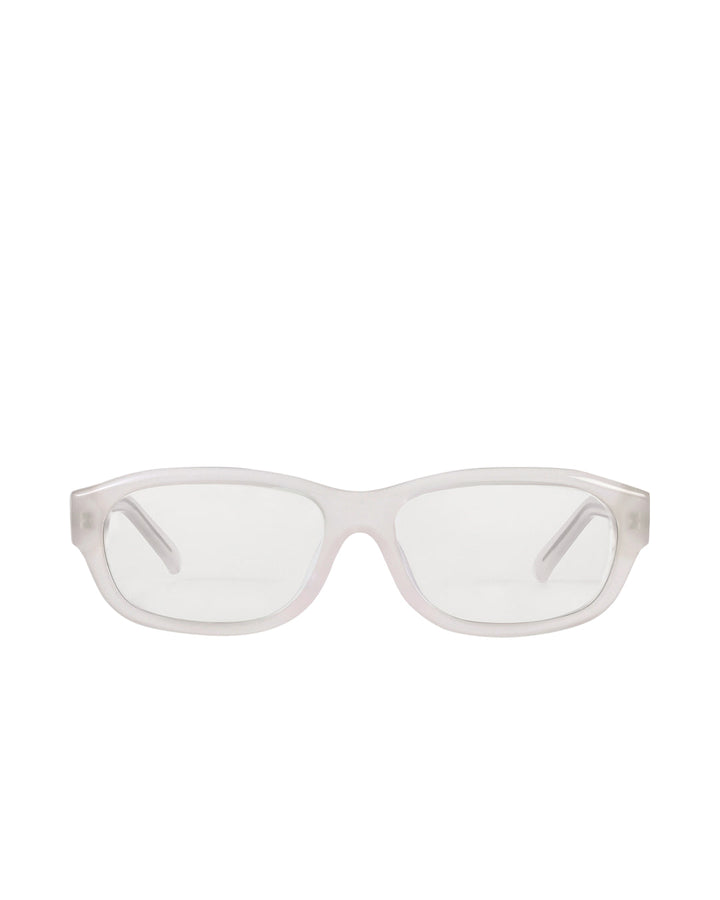 Stand Oil Curved Glow Semi-Goggle Sunglasses — Cream