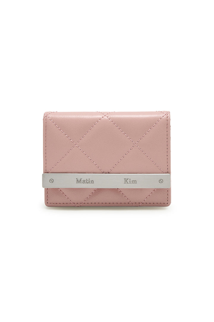 Matin Kim Puff Quilt Leather Wallet — Pink