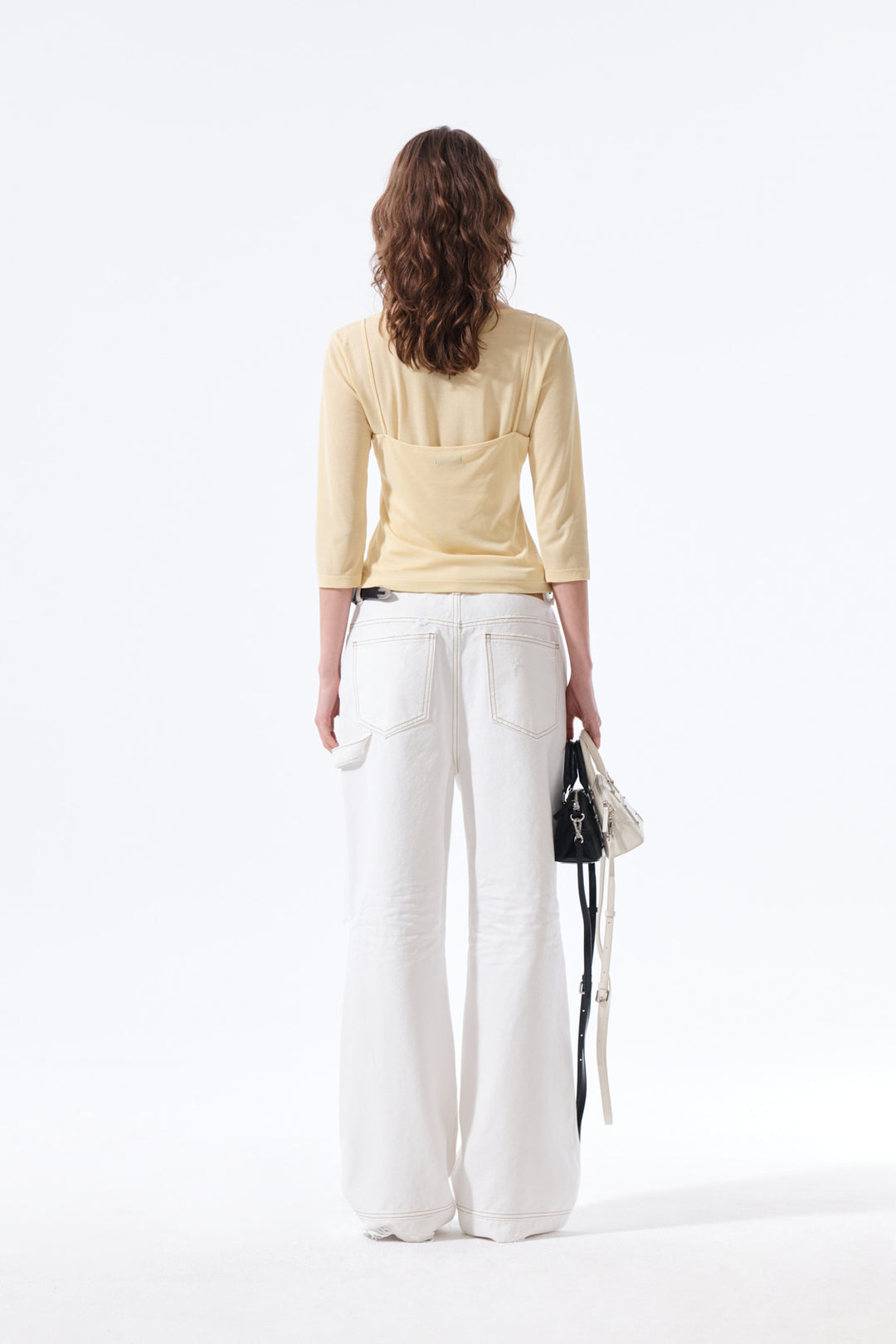 Matin Kim 3/4 Sleeve Layered Tank Top — Yellow