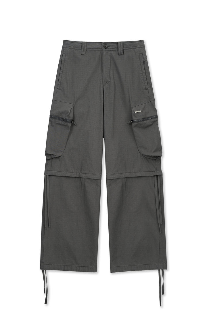 Matin Kim Detachable Cargo Pants — Charcoal