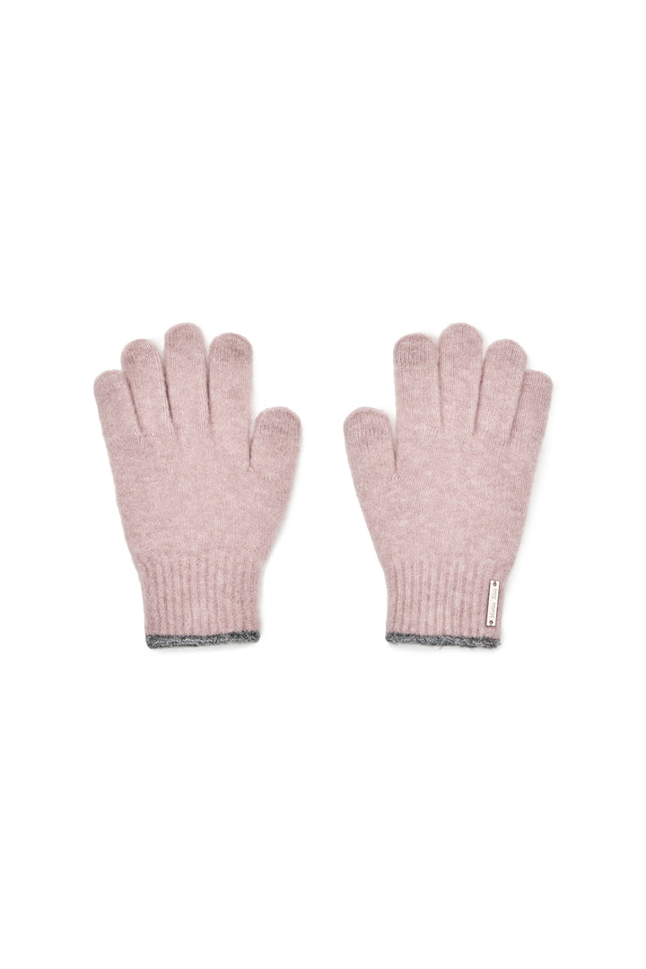 Matin Kim Boucle Knit Gloves — Pink