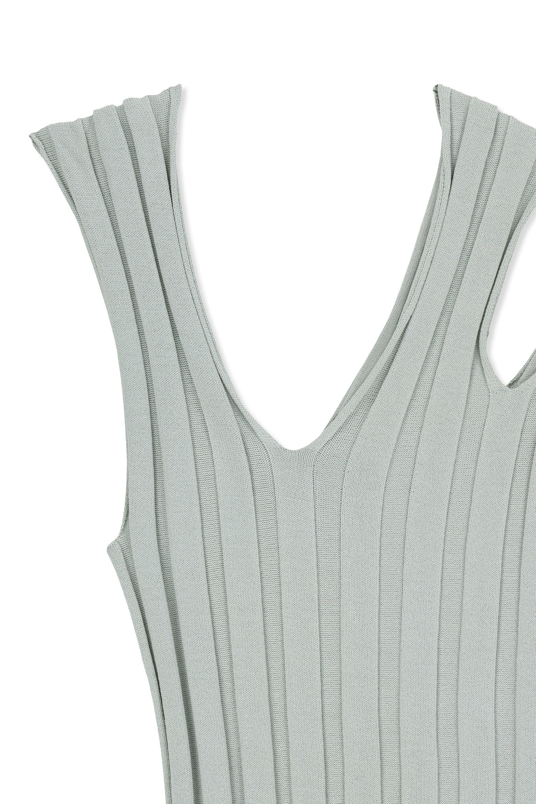 Matin Kim Cut Out Sleeveless Knit Top — Light Grey