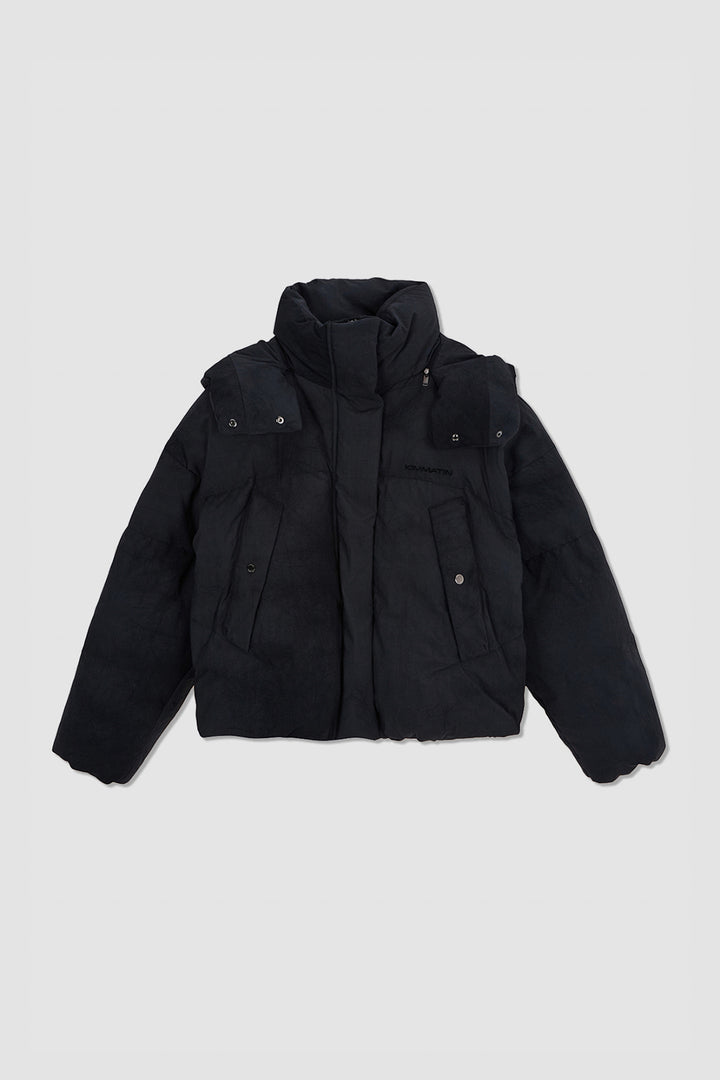 KIMMATIN Dying Effect Volume Puffer Down Jumper — Charcoal