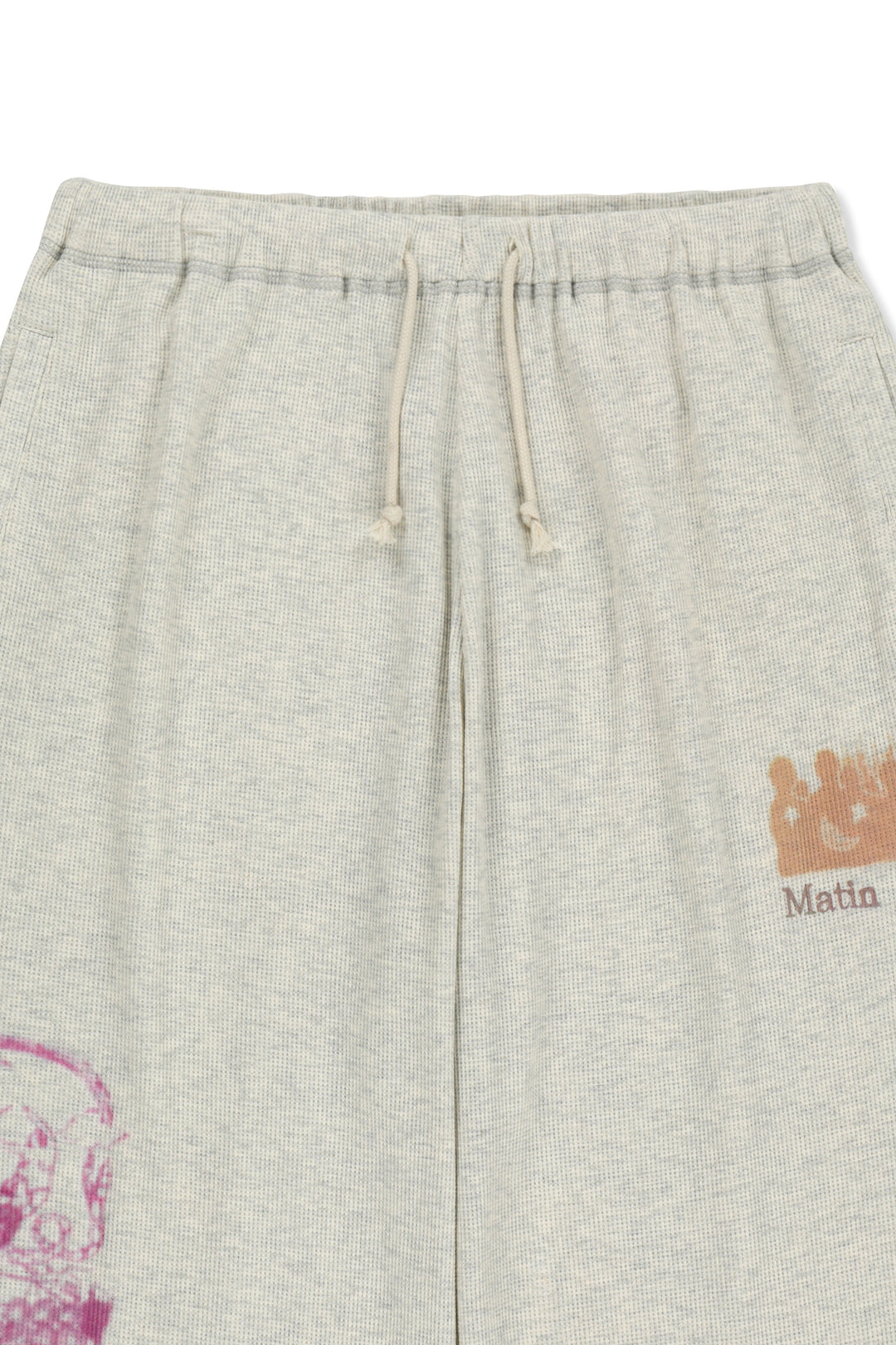 Matin Kim Sketch Graffiti Waffle Pants Light — Beige