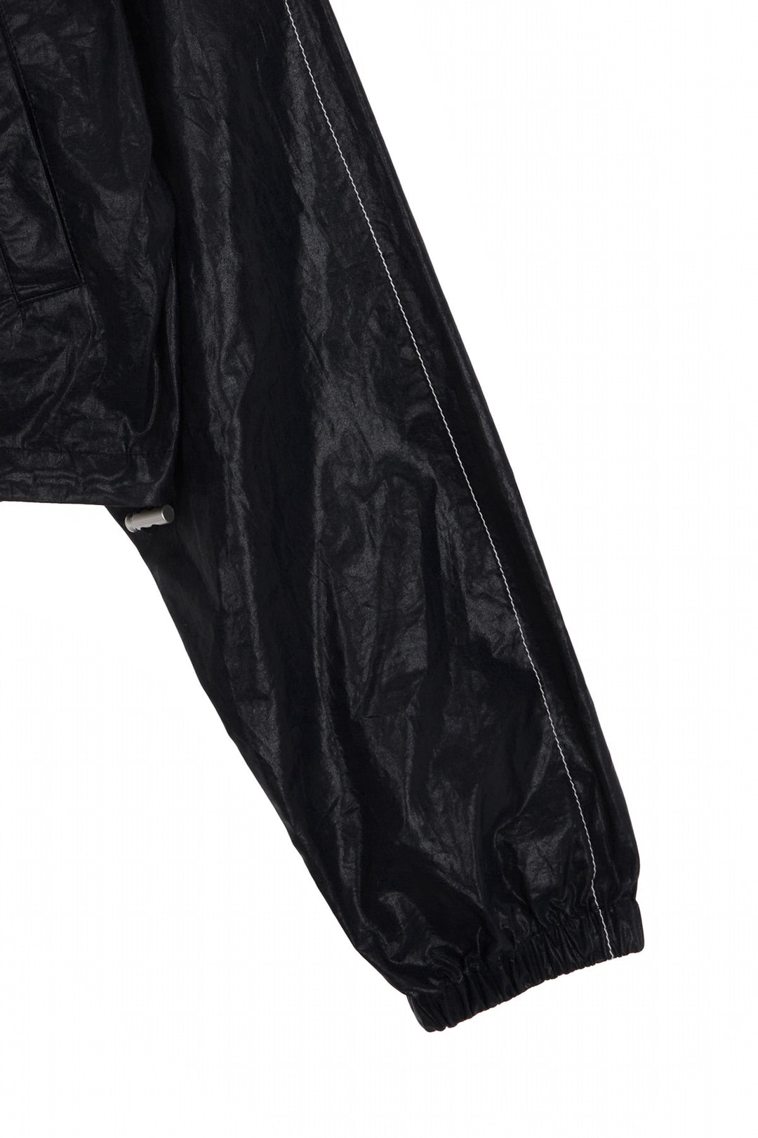Matin Kim Crop Hoody Coating Jumper — Black