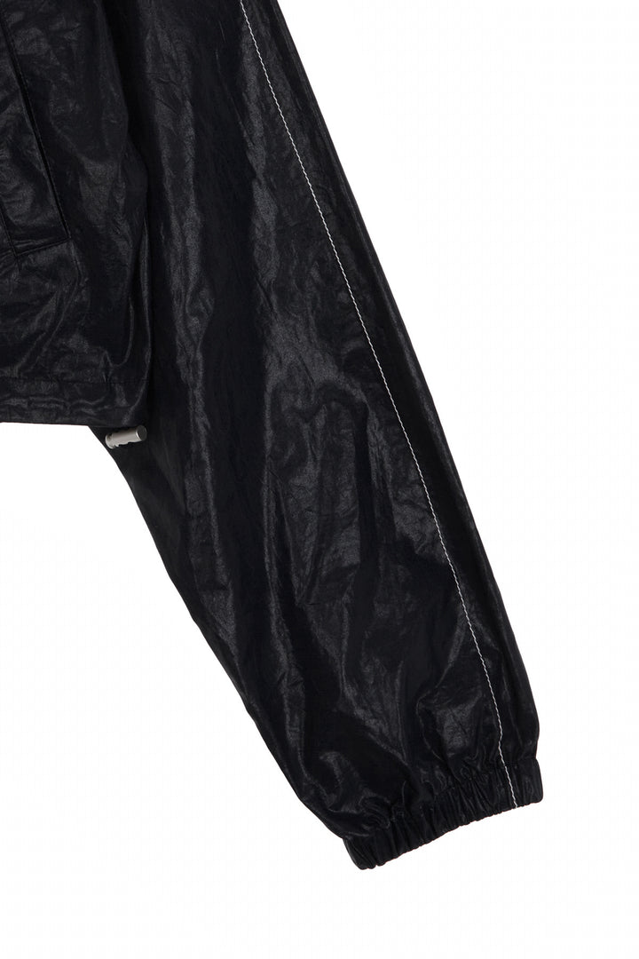 Matin Kim Crop Hoody Coating Jumper — Black