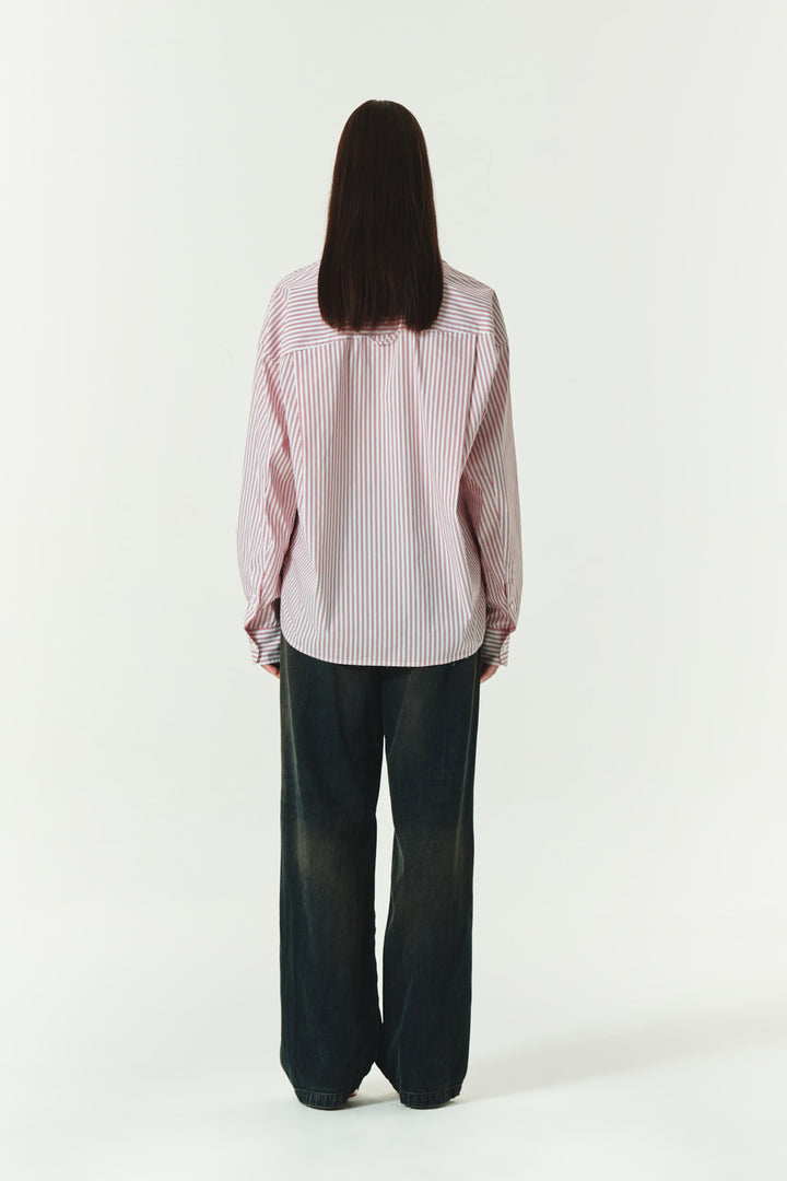 KIMMATIN Two Way Stripe Shirt — Red