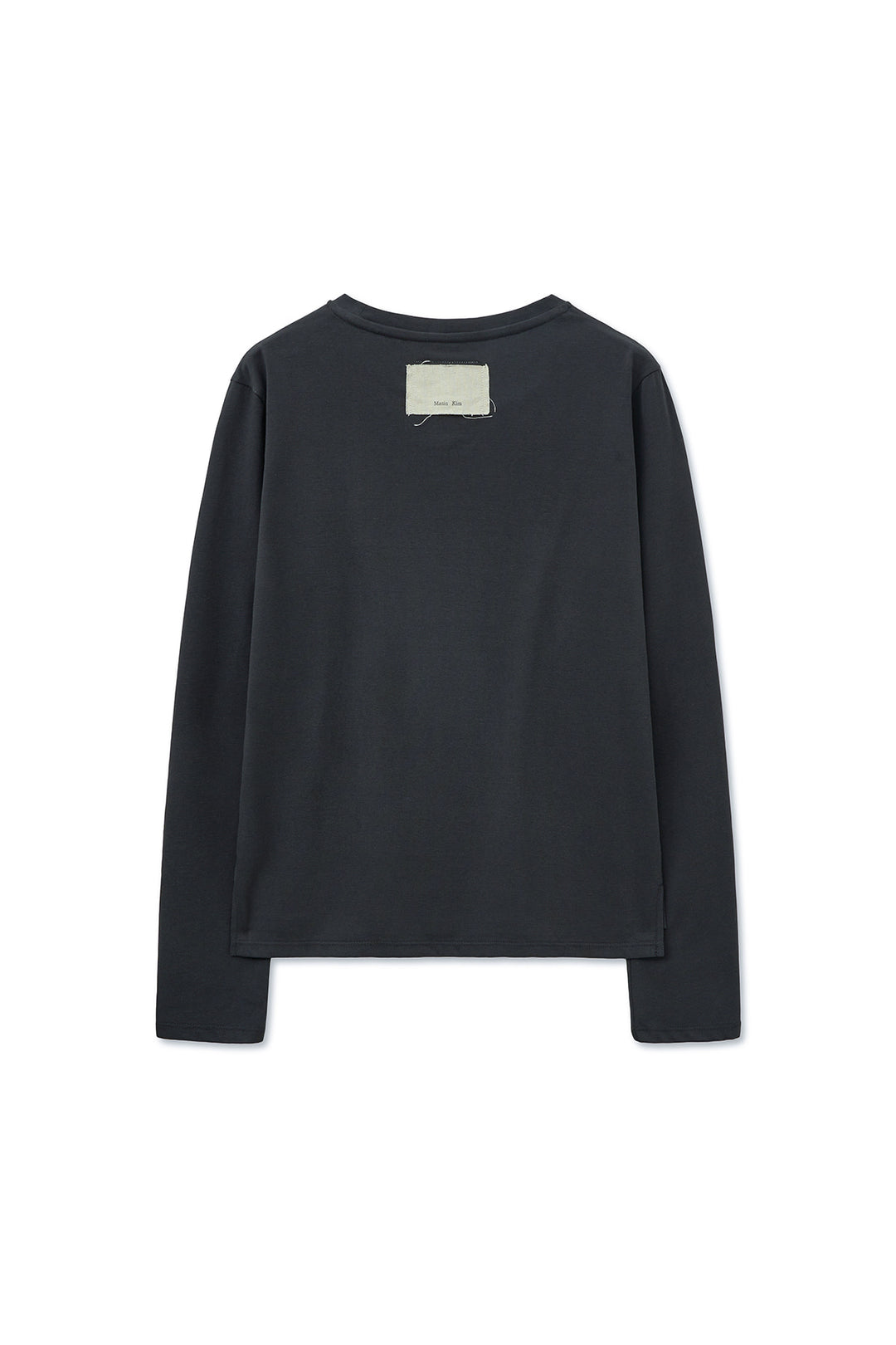 Matin Kim Lettering Graphic Long Sleeve Top — Charcoal