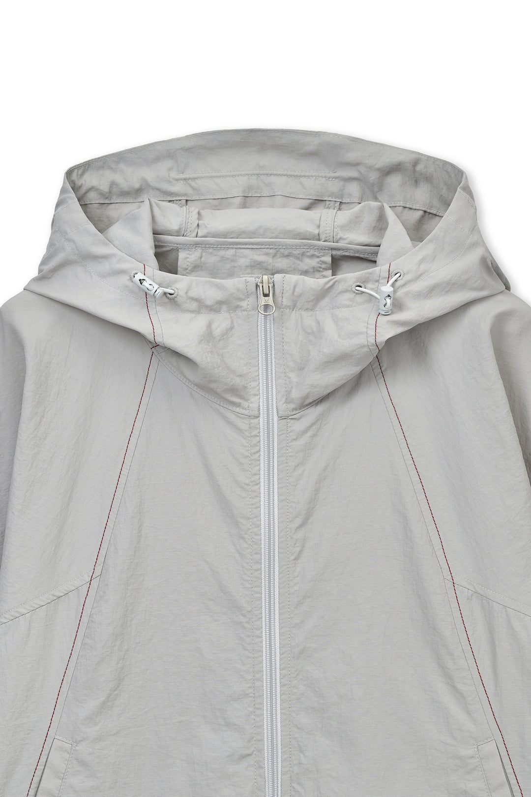 Matin Kim Cropped Back Logo Windbreaker — Beige