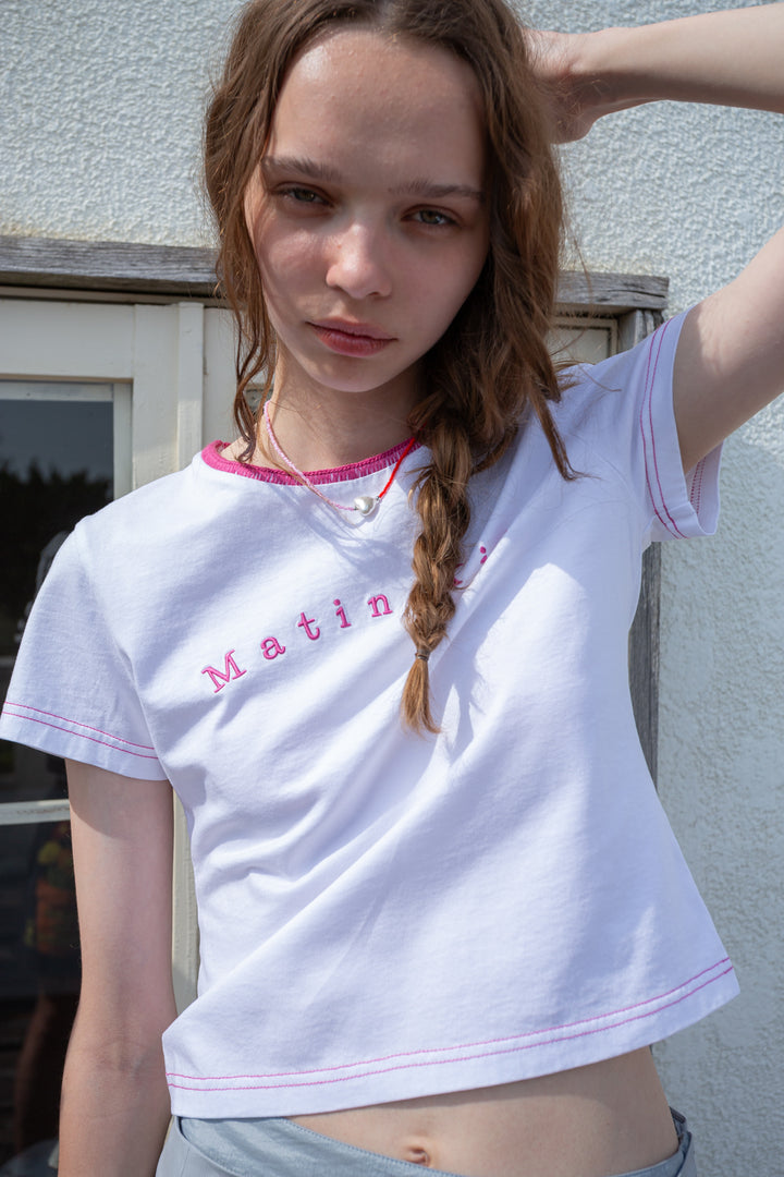 Matin Kim Color Point Arch Logo Top — White