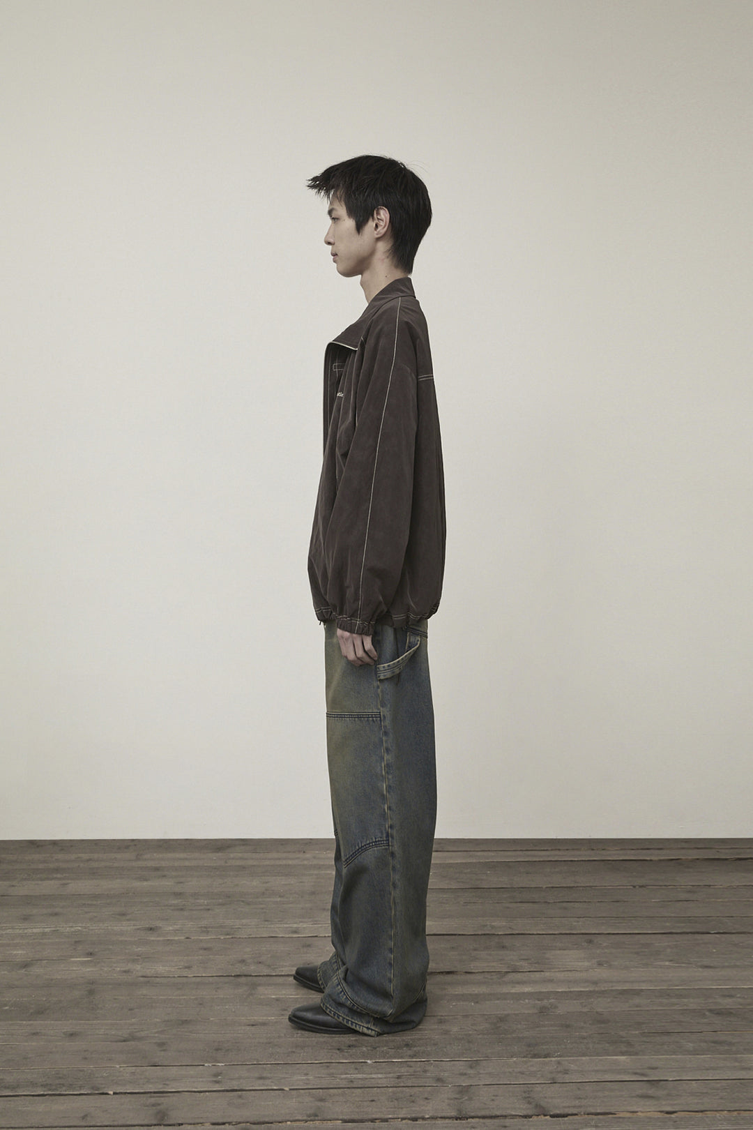 Matin Kim Stitch Point High Neck Jumper — Brown