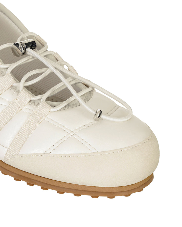 Stand Oil Tie Mary Jane Sneaker — Cream