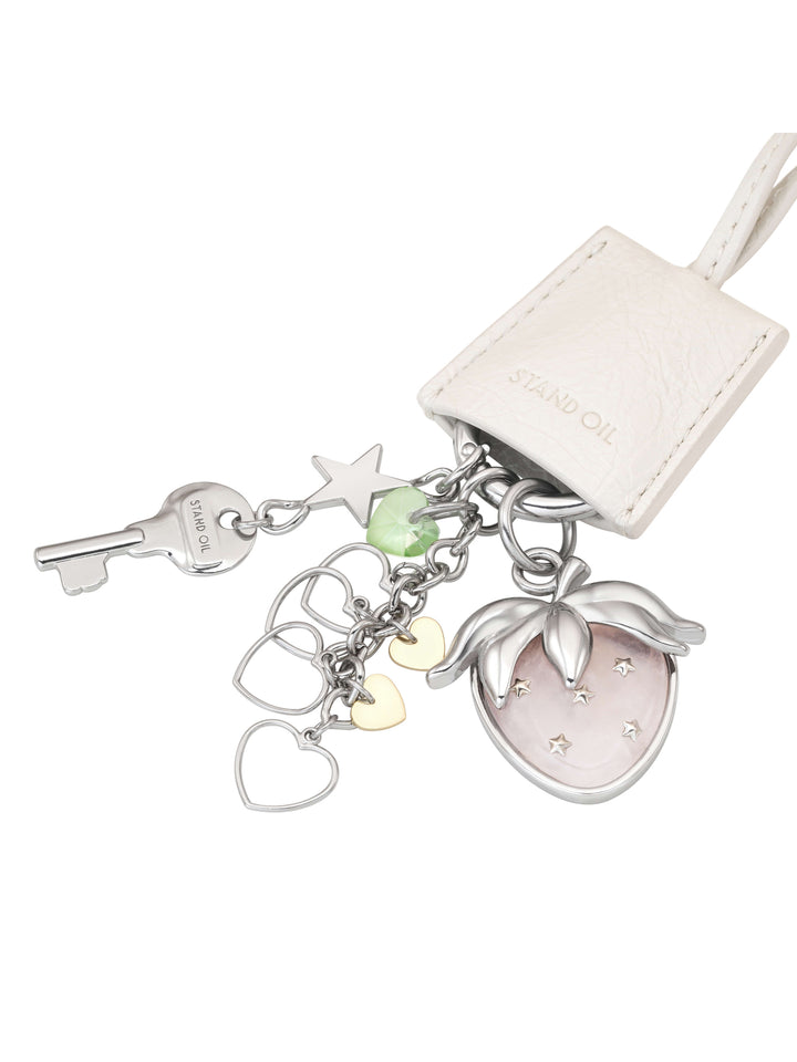 Stand Oil Pop Mix Keyring — Strawberry Charm — Misty White