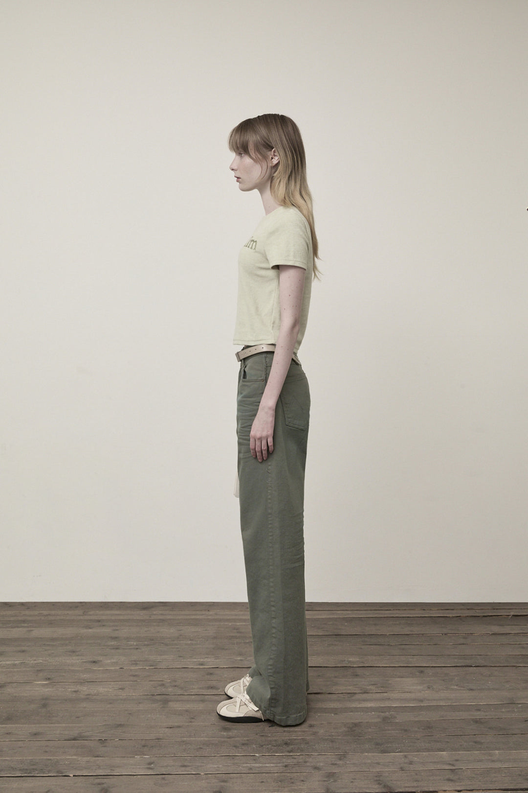 Matin Kim Logo Point Terry Crop Top — Green