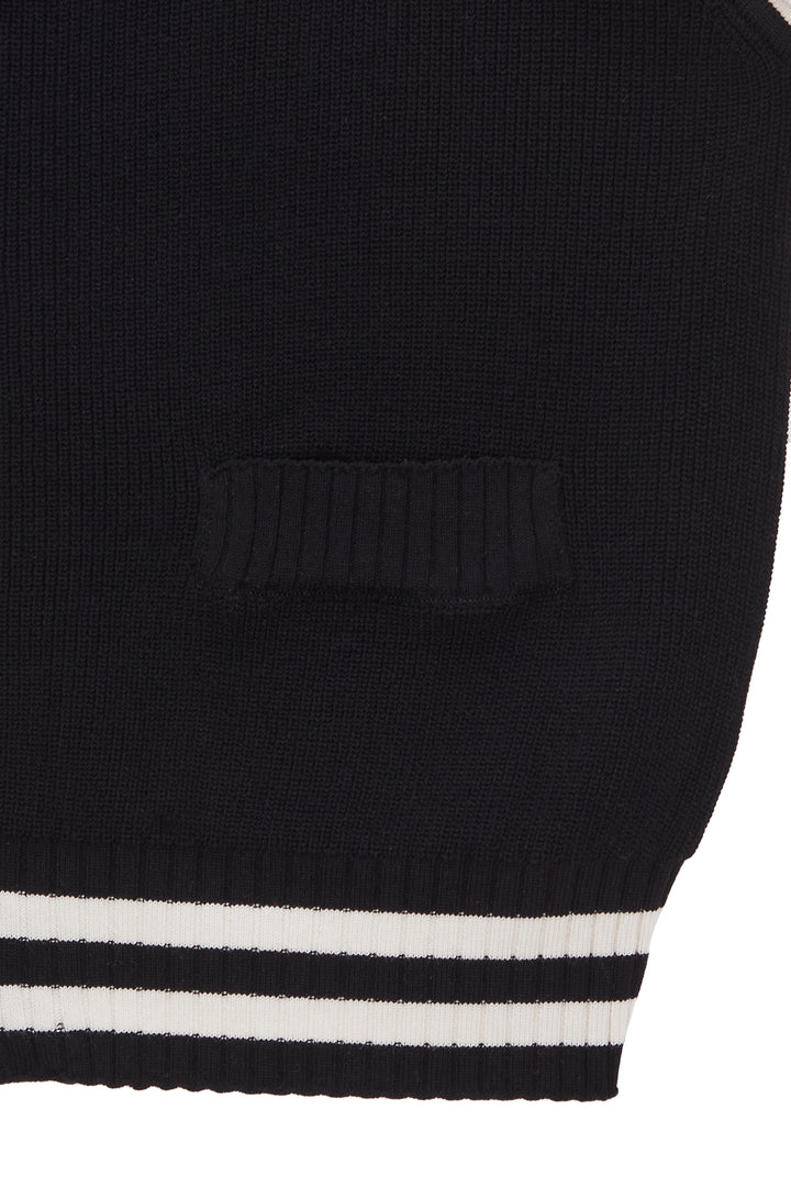 Matin Kim Spell Point Stripe Knit Vest — Black