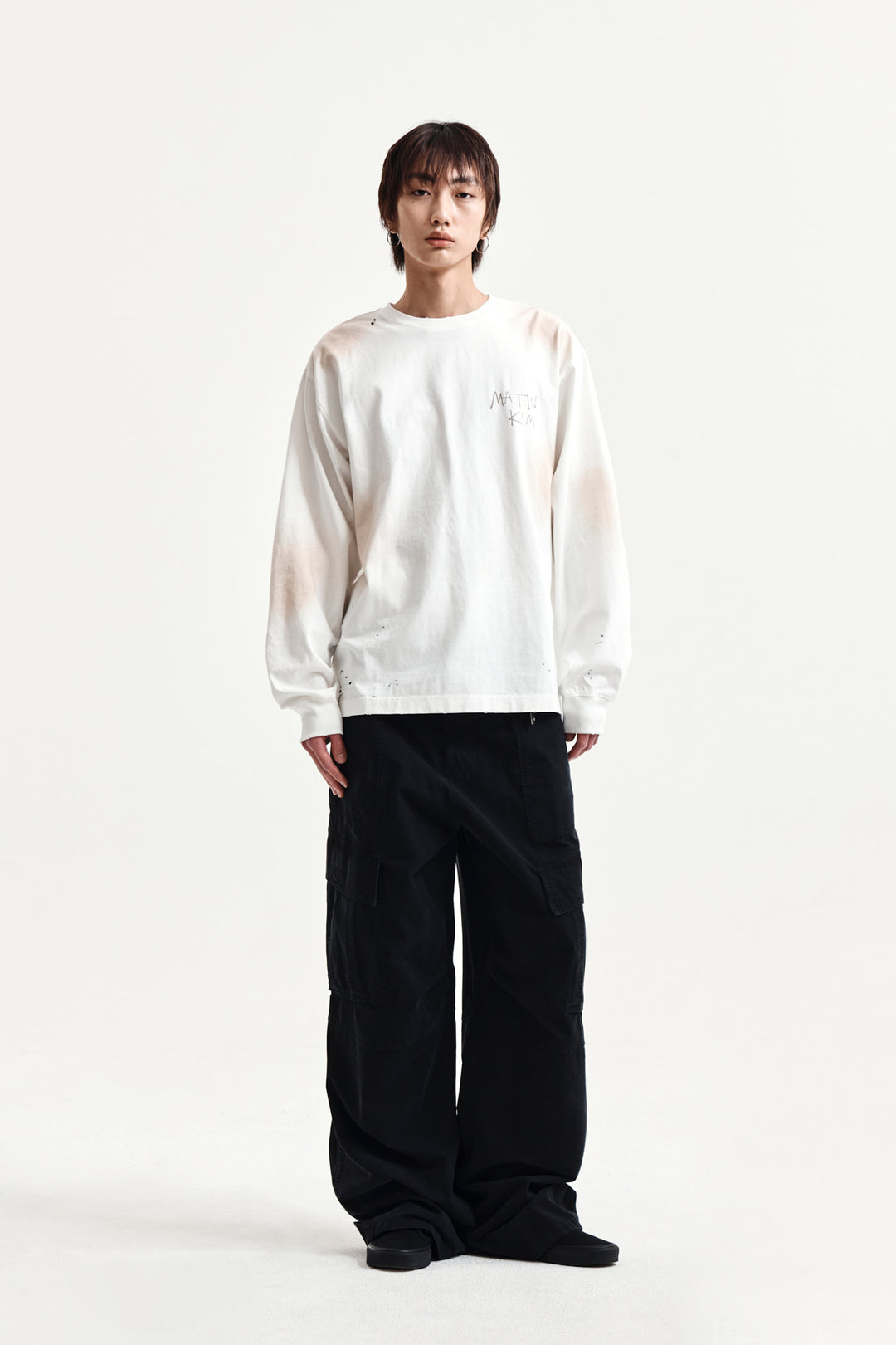 Matin Kim Vintage Washed Logo Top — Ivory