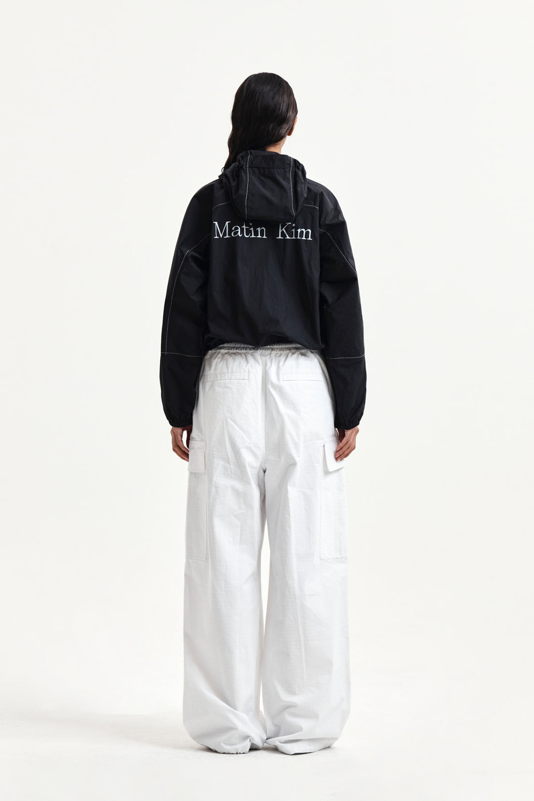 Matin Kim Drawstring Hem Cargo Pants — Ivory
