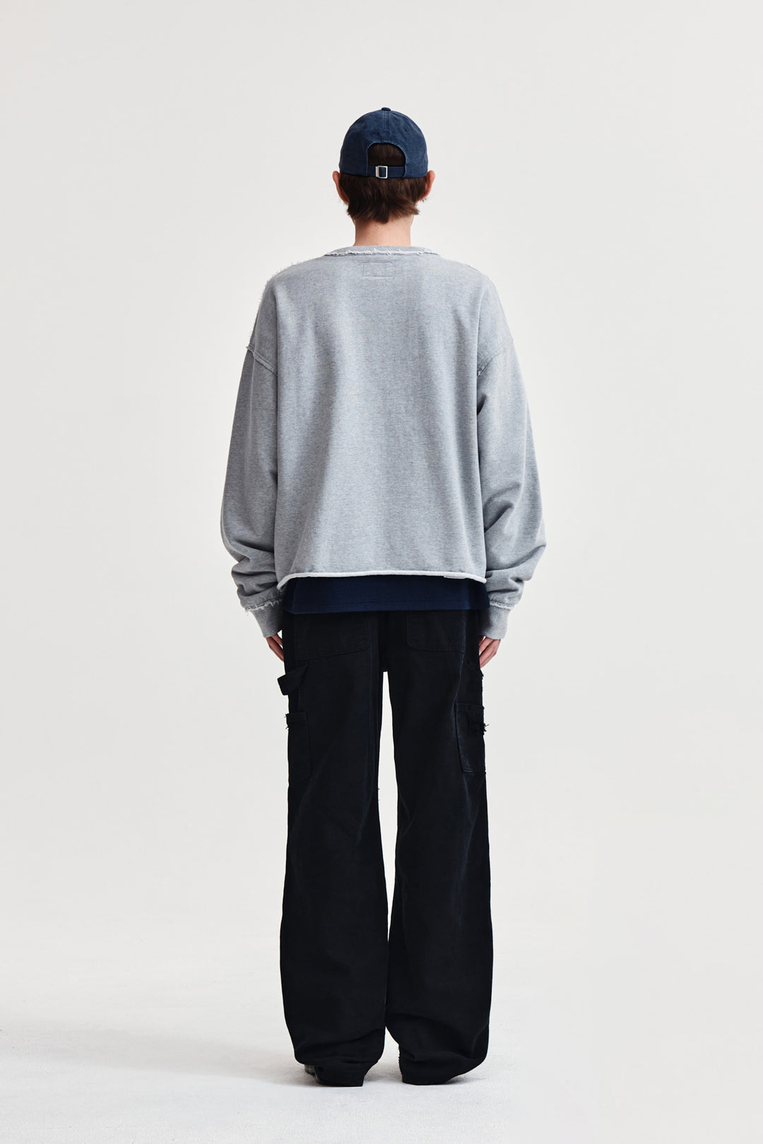 Matin Kim Raw Cut Applique Sweatshirt — Gray