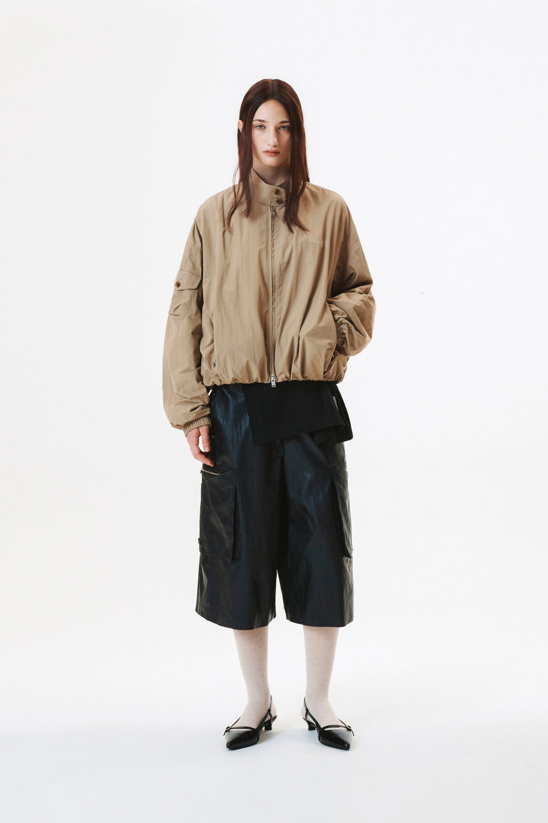 KIMMATIN Logo Embroidery Balloon Jumper — Khaki