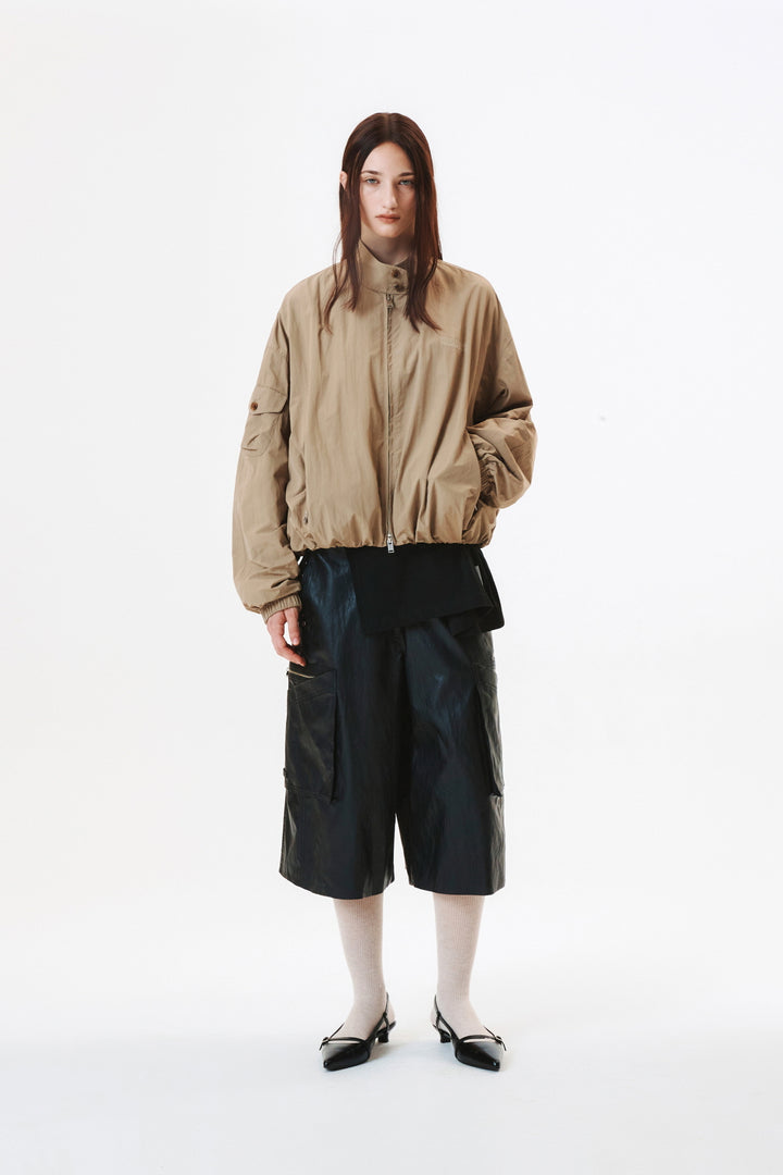 KIMMATIN Logo Embroidery Balloon Jumper — Khaki
