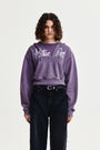 Matin Kim Washed Layered Crop Hoody — Purple