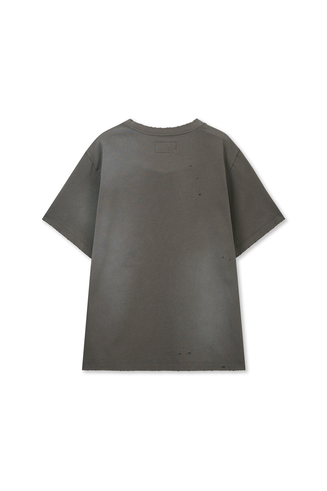 Matin Kim Spray Washed Lettering Damaged Top — Charcoal