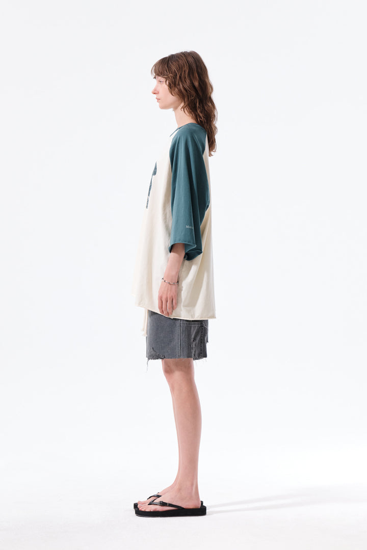 Matin Kim Raw Edge Raglan Top — Cream