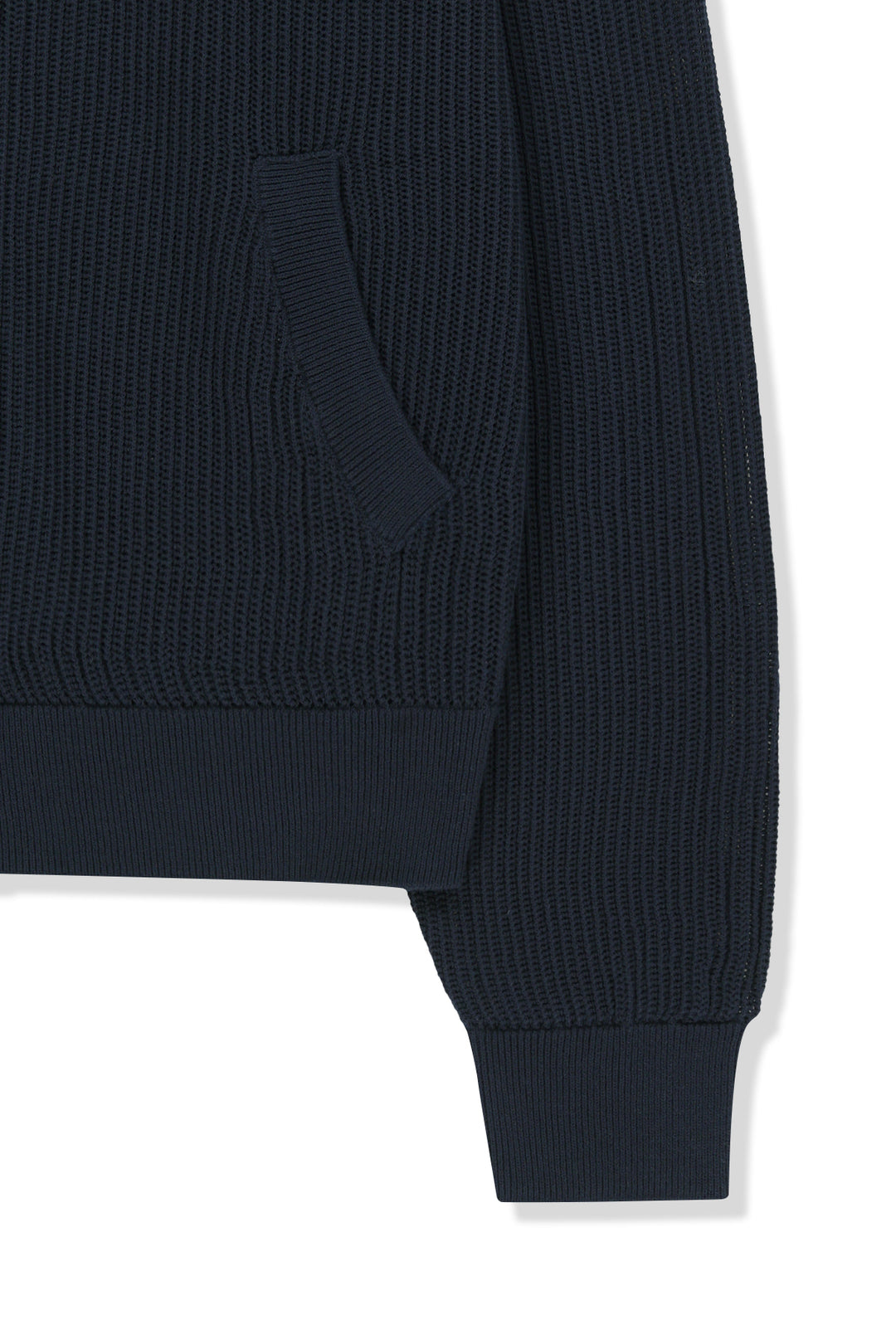 Matin Kim Back Logo Jacquard Mesh Knit Zip — Navy blue