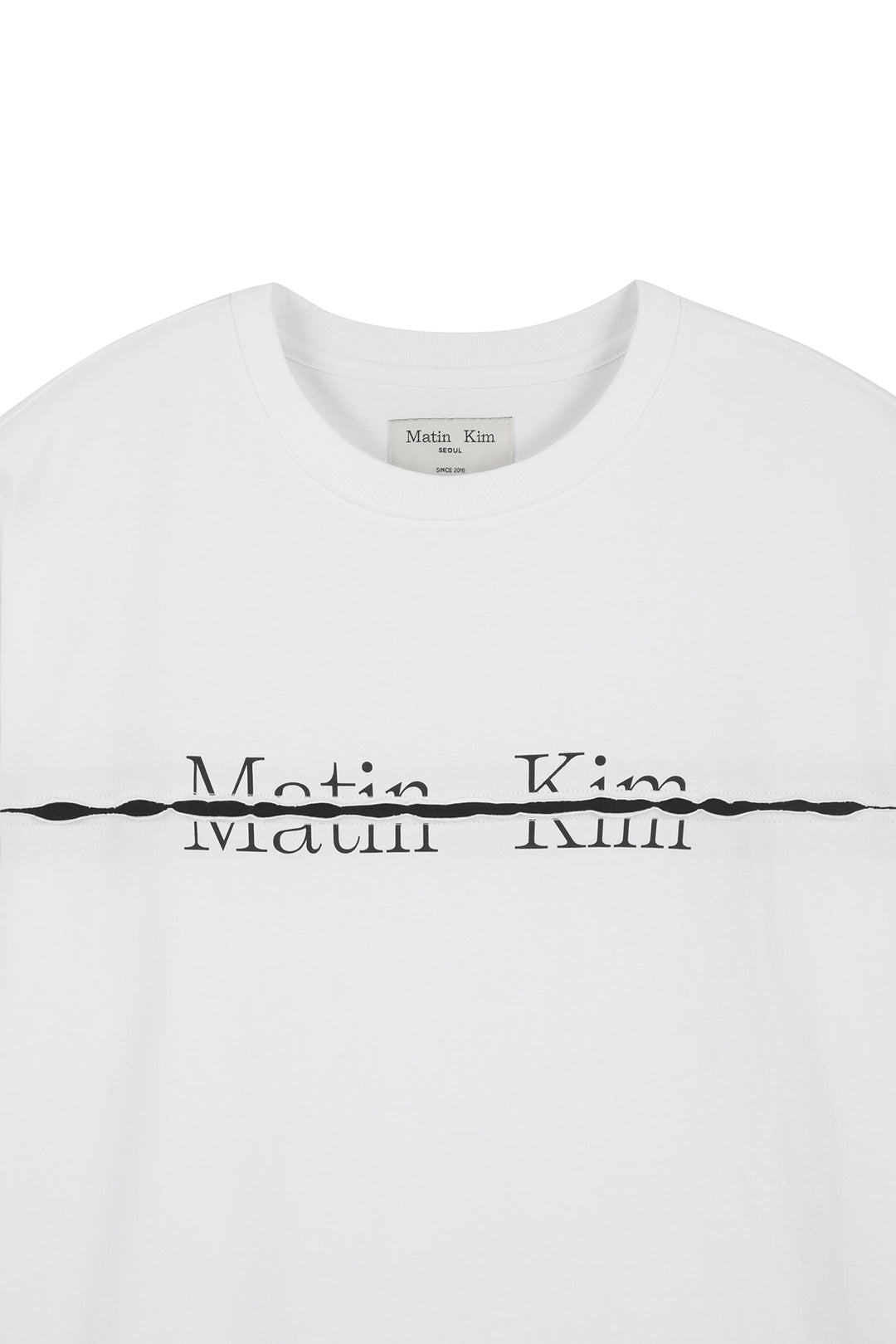 Matin Kim Logo Cutted Layered Top — White