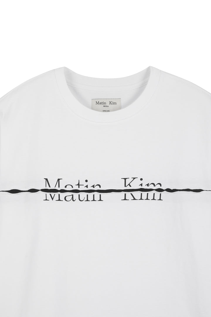 Matin Kim Logo Cutted Layered Top — White