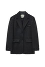 Matin Kim Hairy Overfit Stitch Single Jacket — Black