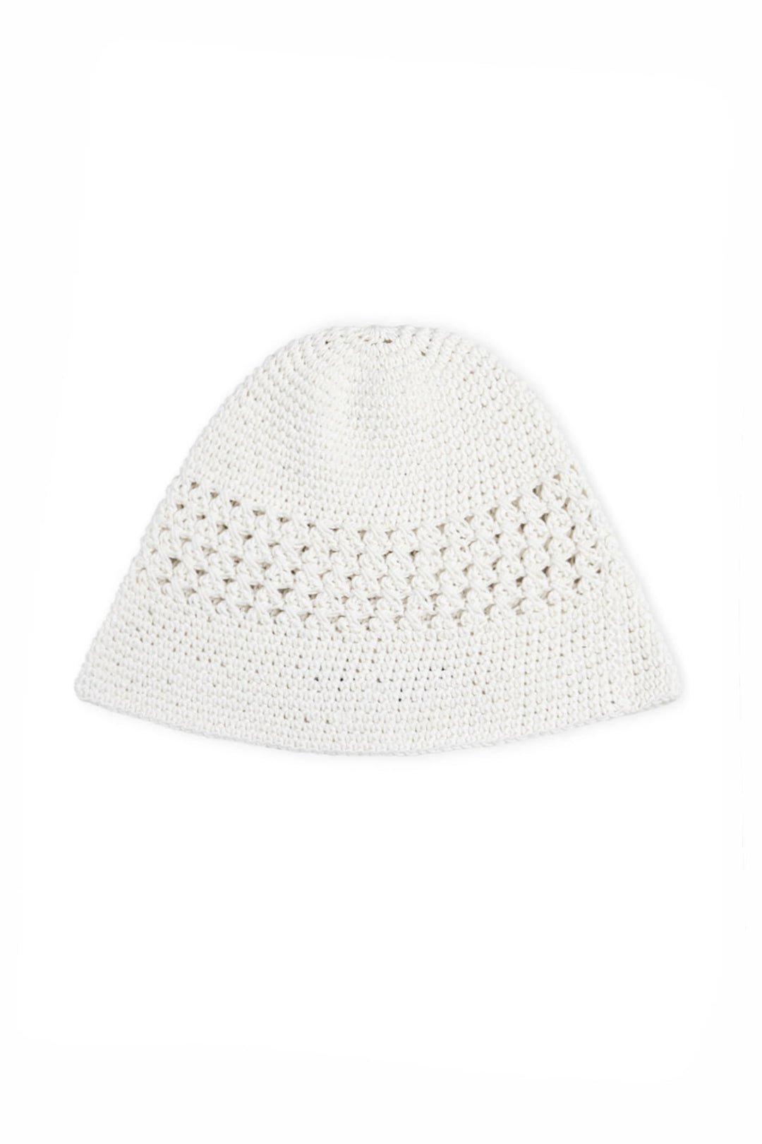 Matin Kim Crochet Cotton Bucket Hat — White