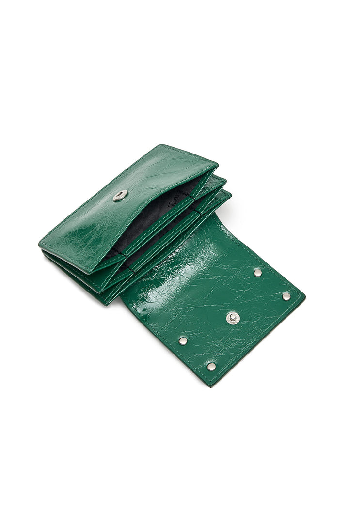 Matin Kim Glazed Accordion Wallet — Green