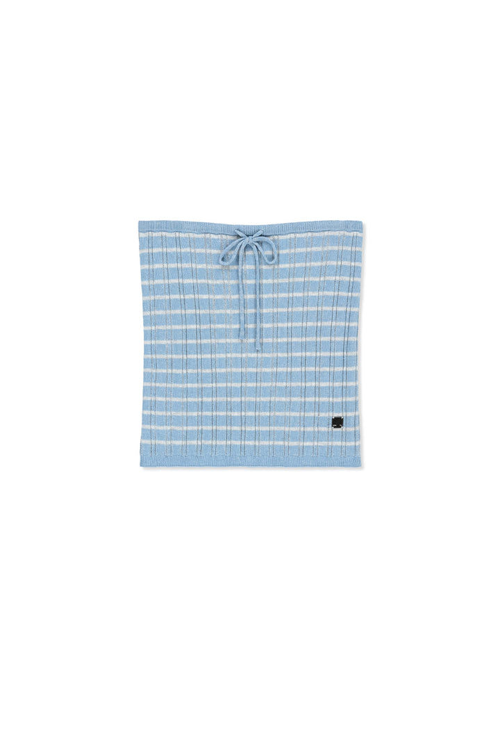 Matin Kim Stripe Knit Tube Top — Light Blue