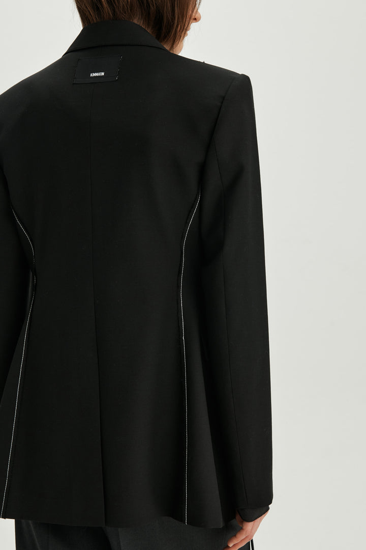 KIMMATIN Zipper Point Tailored Jacket — Black