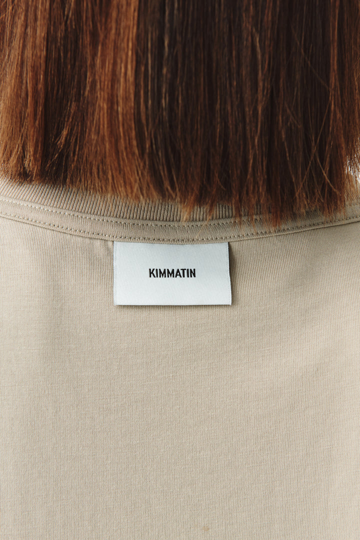 KIMMATIN Rose Print Oversize Tee — Beige