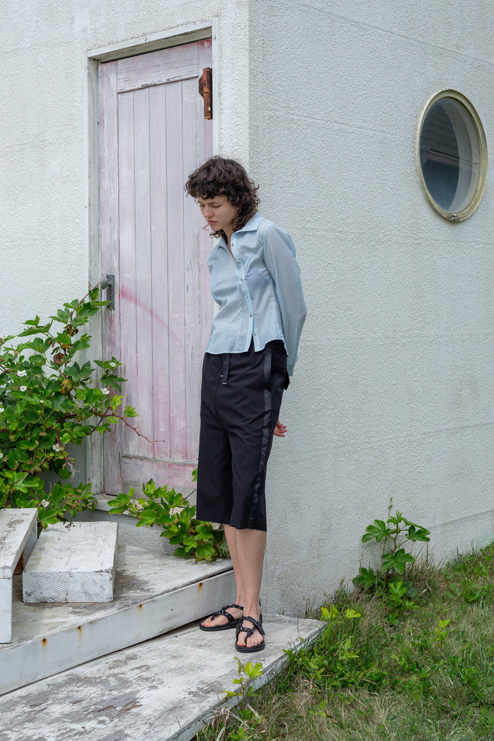 Matin Kim Side Taping Bermuda Shorts — Black