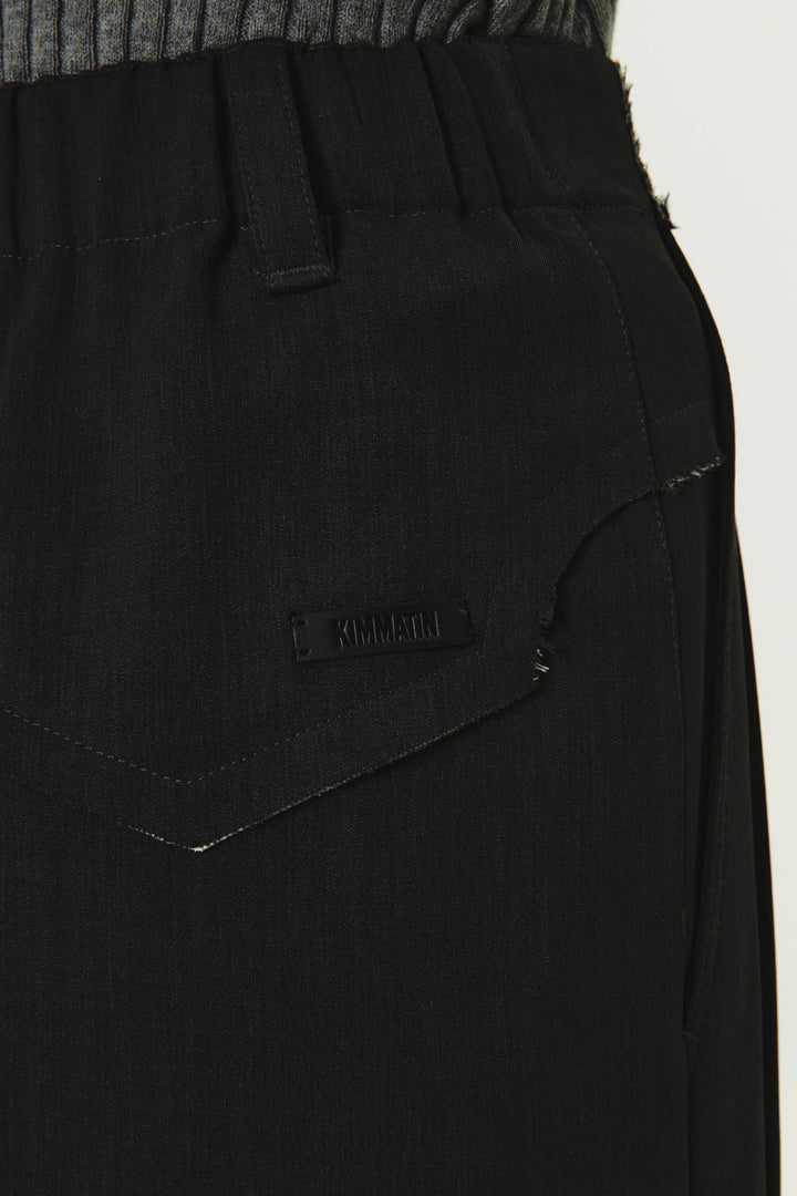 KIMMATIN Back Yoke Detail Wide Trouser — Charcoal